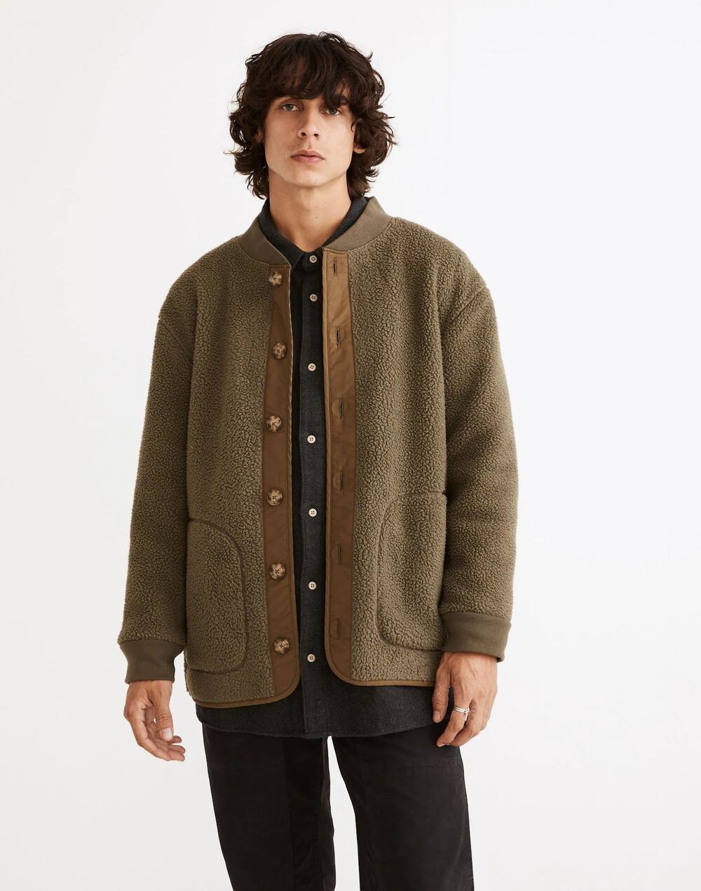 NWT Madewell (Re)sourced Sherpa Shirt-Jacket Size S